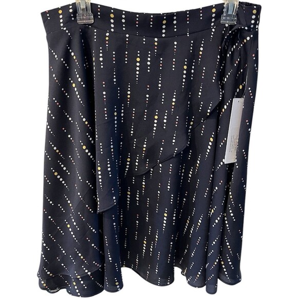 MARYBELLE Skirt Womens Plus 1X Polka Dot A-line Chiffon Ruffle USA Fairy New - Picture 1 of 9